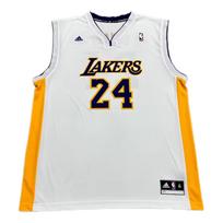 Adidas X NBA bendradarbiavimas Los Angeles Lakers Kobe 24 REP spaudinys Patogus džemperis su V formos iškirpte Sportinis krepšinio marškinėlis Unisex marškinėlis 7818A-3L9-AEB836 S white
