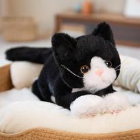 Cat Doll Simulation Kitten Plush Toy Panda Doll Girl Sleeping Pillow Doll Holiday Gift 53cm white