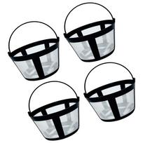 4Pieces Eco Friendly Reusable Coffee Filters Nylon Mesh Coffee Filter Strainer Tool For Coffee Machines And Brewers white