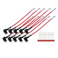 X AUTOHAUX Micro 2 saugiklių adapteris su saugikliu 10A stiliaus saugikliu 32V rinkinys iš 10 vnt. raudona