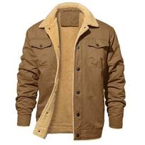 Vyriška striukė Bomber Military Parka Masculino Rudens Žiema Taktinė medvilnė vilna Cargo Coats Striukės Drabužiai Paltai Hombre M kava