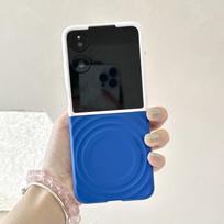 For Xiaomi Mix Flip and Mix Flip 2 Case Magsafe Ripple Pattern Contrast Color Block Foldable Matte Anti-Slip Grip Cover Xiaomi mix flip 2 black