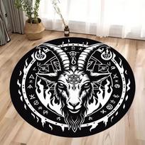 Magic Occult Runes Round Rug Runes From Hell Floor Mat Satanic Circle Carpet Witch Gothic Rug Rock Goth Home Decor Diameter 60cm