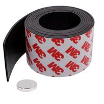 Magnetinė Juosta Su 3M Klijais Lipni, Matmenys: 100cm / 50mm / 1,5mm + Neodiminis magnetas 10mm x 2mm