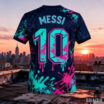 2026 M. Atminimo 3D Sportinės Mados Marškinėliai Messi Marškinėliai, Gerbėjo Treniruočių Marškinėliai, Atsitiktinis ir Patogus Tėvų ir Vaikų Apranga XS blue