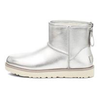 UGG Classic Mini Warm Comfortable Outdoor Casual Zipper Snow Boots Women boots Silver 1122670-SLVM 38 white