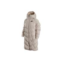 Nike Contrast Color Brand Logo Printed Long Hooded Down Jacket Women Outerwear Off-White DV0775-008 XL