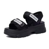 Summer Ladies Sandals Platform Wedge Heels Shoes Casual Heightening Slope with Women's High Heels Sports Beach Sandals 40 juoda