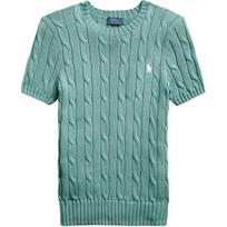 Polo Ralph Lauren Solid Color Cotton Crew Neck Logo Embroidered Short Sleeve Knit Top Women tops Light-Green 211910987-015 XS white