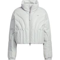 Adidas Originals Solid Color Brand Logo Pattern Stand Collar Sports Warm Jacket Down Coat Women Jackets Silver-Gray JD3791 M