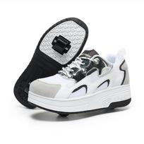 2-wheel Roller Skates Trendy Boys' Retractable Skates Children's Dual-purpose Skating Wheels Sneakers Casual Shoes 30(Insole19.3cm) balta