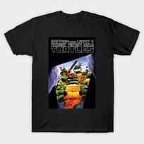 Asian Size Men Black Print T-shirt Tmnt Adventure No-Cut Heat Transfer Print Cotton Tshirt 4XL juoda