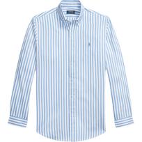 Polo Ralph Lauren FW25 Striped Cotton Single-Breasted Long Sleeve Shirt Classic Fit Men shirts 710817005-008 M white