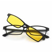 5 Clips Magnetic Polarized Clip On Sunglasses Women Men Plastic Frame for Night Driving Sunglasses UV400 yellow