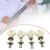 4 Ukulele Tuning Machines, for DIY, Accessories, Banjo Replacement Parts, Pra silver and black black