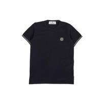 Stone Island Logo Print Round Neck Loose Fit Short Sleeve T-Shirt Kids Tops Black 781620748-V0020 8