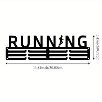 Sturdy Iron Running Medal Display Rack, Marathon Gym Awards Holder for Living Room Office, No Assembly, 30 cm Tall A-0744 juoda