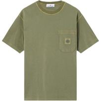 Stone Island Ss26 Fissato Garment Dyed Logo Pocket Short Sleeve T-Shirt Men T-Shirt Washed-Green L1S152100032S0057-V015G XL