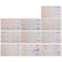 10 PCS Waterproof Eyeliner Eyebrows Tattoo Stickers Glitter Silver Laser Eye Make-up Stickers Aurora Gold beige