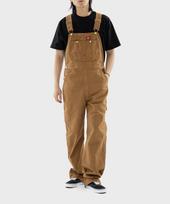 DICKIES Džinsinis kombinezonas su prijuoste, medvilninis, rudas Rinsed Brown Duck/30 brown