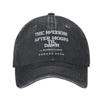The Weeknd Unisex Style Baseball Cap Hurry up Tomorrow Album Distressed Denim Hats Cap Vintage Outdoor Adjustable Snapback Cap One Size gray
