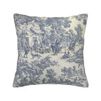 Vintage French Jouy Pillow Case France Toile De Jouy Pillow Cover French Country Decor Polyester  Cushion Cover  Inch, 30X30CM