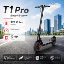 350W Adult Electric Scooter 10 Inch Puncture Resistant Tires Front Rear Dual Shock Absorption Foldable Lightweight E Scooter For