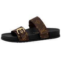 LOUIS VUITTON Bom Dia Flat Mules Women's 1AAW89 36