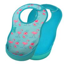 Bibetta Washable for Baby Ultra Sea (Bibetta) Bib, Sleeveless, Food, Daycare, Bib, 2-Pack, Flamingo/Turquoise