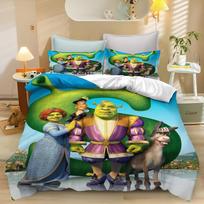 Shrek Duvet Cover pillowcase BeddingBoyGirl BedroomDecoration ChildrenGift Single Double Largebed SizeZip Duvet Cover 135x200cm blue