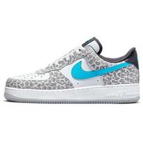 Nike Air Force 1 Low Premium Snow Leopard vyriški sportbačiai su baltu platininiu atspalviu ir šviesiai mėlynu fury mėlyna spalva (DJ6192-001) 44.5 white