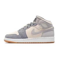 Air Jordan 1 Mid SE GS Kokoso pienas Pilkas dalelių Vaikiški kedai Kreminiai DN4346-100 35.5