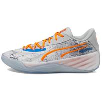 RJ Barrett x Puma All-Pro Nitro Knicks Men Sneakers Grey Cool-Light-Grey Ultra-Orange 379914-01 40.5 white