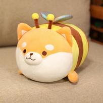 Cute Bee Transforms Into Shiba Inu Doll Corgi Dog Plush Toy Rag Doll Sleeping Pillow 40cm  0.2kg white