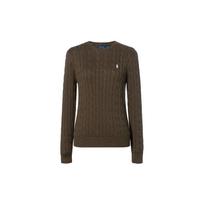 Polo Ralph Lauren SS24 Pony siuvinėtas apvalaus kaklo megztinis moterims, armijos žalumo, 211570012-112 XS