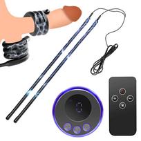 SuperLove E-Stim Cock Torture Set Winding Silicone Electrodes Black