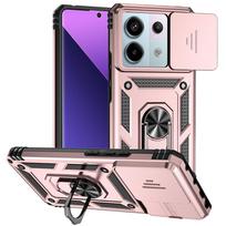 Shockproof Armor Case For Xiaomi Poco X7 Pro 5G X6 X5 X4 M4 M6 Pro C65 C75 4G Car Magnetic Holder Ring Lens Protector Cover Capa for Poco X7 Pro 5G rožinio aukso spalvos