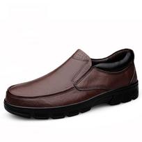 Fashion Classic Brand Men's Genuine Leather Casual Shoes Thick Soled Winter Plush Cotton Shoes Men's Outdoor Commuting Work Shoes 37 ruda