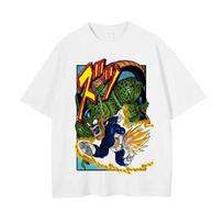 Dragon Ball Z Super Vegeta vs Semi-Perfect Cell Manga Print Oversized T-Shirt | Unisex Casual Top 4XL black