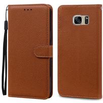 S7Edge dėklas Samsung Galaxy S7 dėklui Odinė piniginė Samsung S7 Edge dėklui Minkštas atlenkiamas dangtelis Samsung S7 S 7 Edge Fundas For Samsung S7 Edge ruda