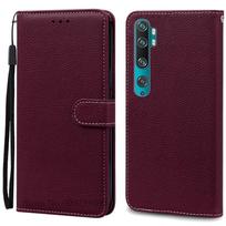 Mi Note 10 Lite dėklas Xiaomi Mi Note 10 Lite dėklui Piniginė Odinis Atverčiamas Dangtelis Xiaomi Mi Note 10 Lite telefono dėklui Fundas For Mi Note 10 Lite vyno raudonos spalvos