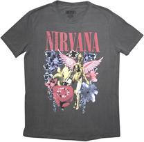 Men's Nirvana in Utero Vintage Collage Stone Wash T-Shirt Charcoal Grey S įvairiaspalvis