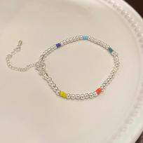 Colorful Summer Dopamine Pearl Bracelet - Girls' Light Luxury Niche Design gray
