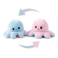 Dvipusis aštuonkojo pliušinis žaislas Violetinis ir Mėlynas Dvipusis apverčiamas pliušinis žaislas su siuvinėtomis detalėmis Mielas kolekcinis pliušinis žaislas 20cm