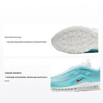 Nike Air Max 97 On Air: Šanchajaus Kaleidoskopas Unisex sportbačiai Mėlyni Ledo Mėlynumo Raudoni-Balti CI1508-400 36 blue
