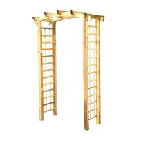 Prekė su pažeista pakuote. Augalo atrama 4IQ Pergola2, 180 cm x 70 cm, 220 cm, mediena, rusva sp.