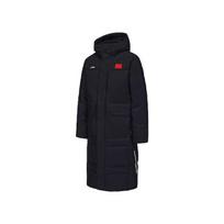 Li-Ning National Team Series Warm Hooded Zipper Long Down Jacket Unisex Outerwear Black AYMU277 XXXXL