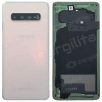 Samsung G973 Galaxy S10 galinis baterijos dangtelis baltas (Prism White) (naudotas grade C, originalus)