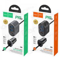 Automobilinis įkroviklis HOCO Z35 Quick Charge 18W (2xUSB 1xType-C 3A) (juodas)