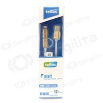 USB kabelis Tellos TPE 2in1 microUSB - Lightning (auksinis) 1.2m